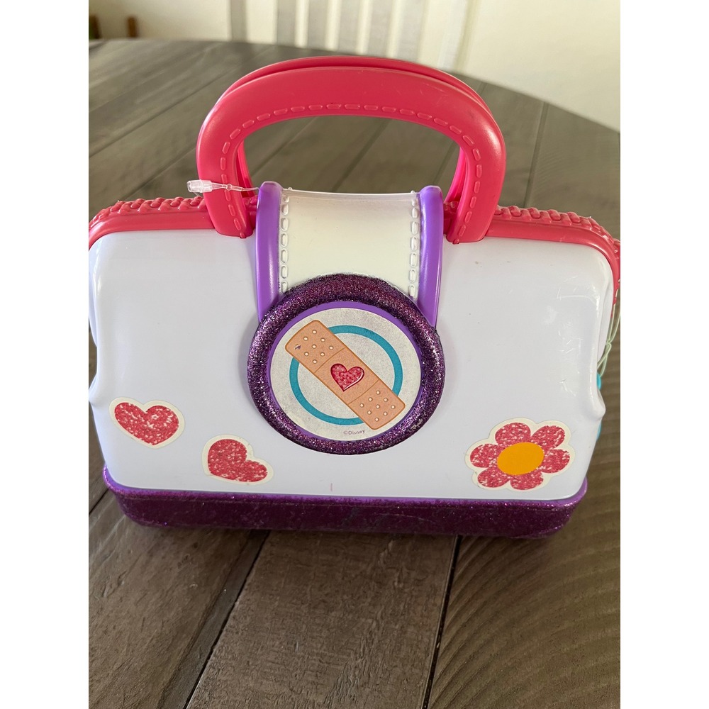 Disney Doc McStuffins Doctors Bag Set Toy Medical Kit Purple Pink Glitter‎